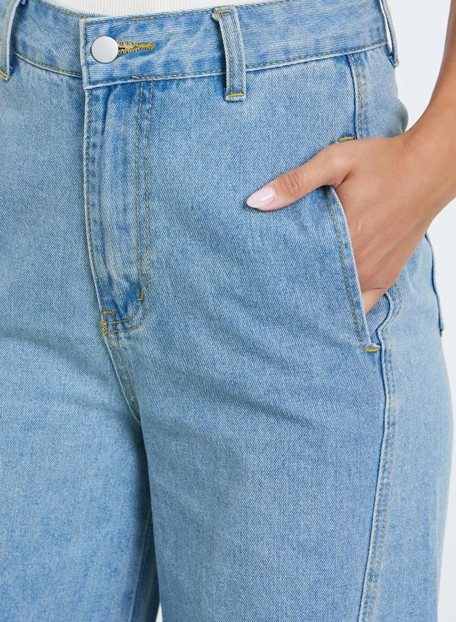 Styli Women Blue Wide Leg Jeans